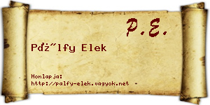 Pálfy Elek névjegykártya